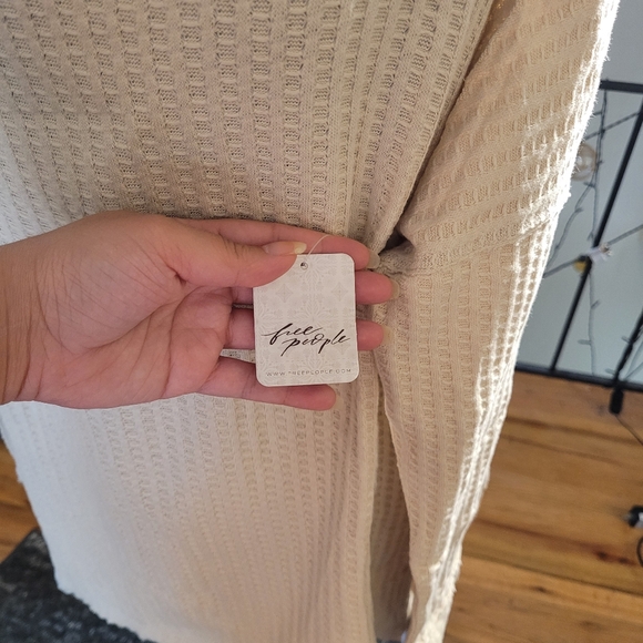NWT Free People Stone Cold Juicy Long Sleeve Top Size small Cream Beige - Picture 9 of 11